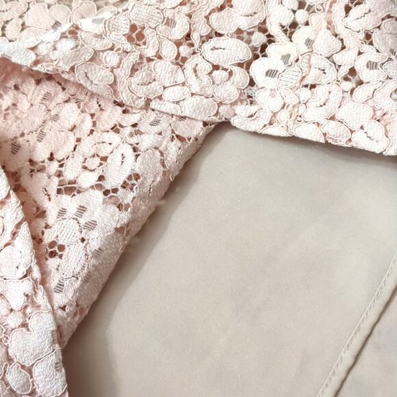 Zara Women Blush Pink Lace Overlay Cap Sleeve Dress size 14 - Picture 5 of 8